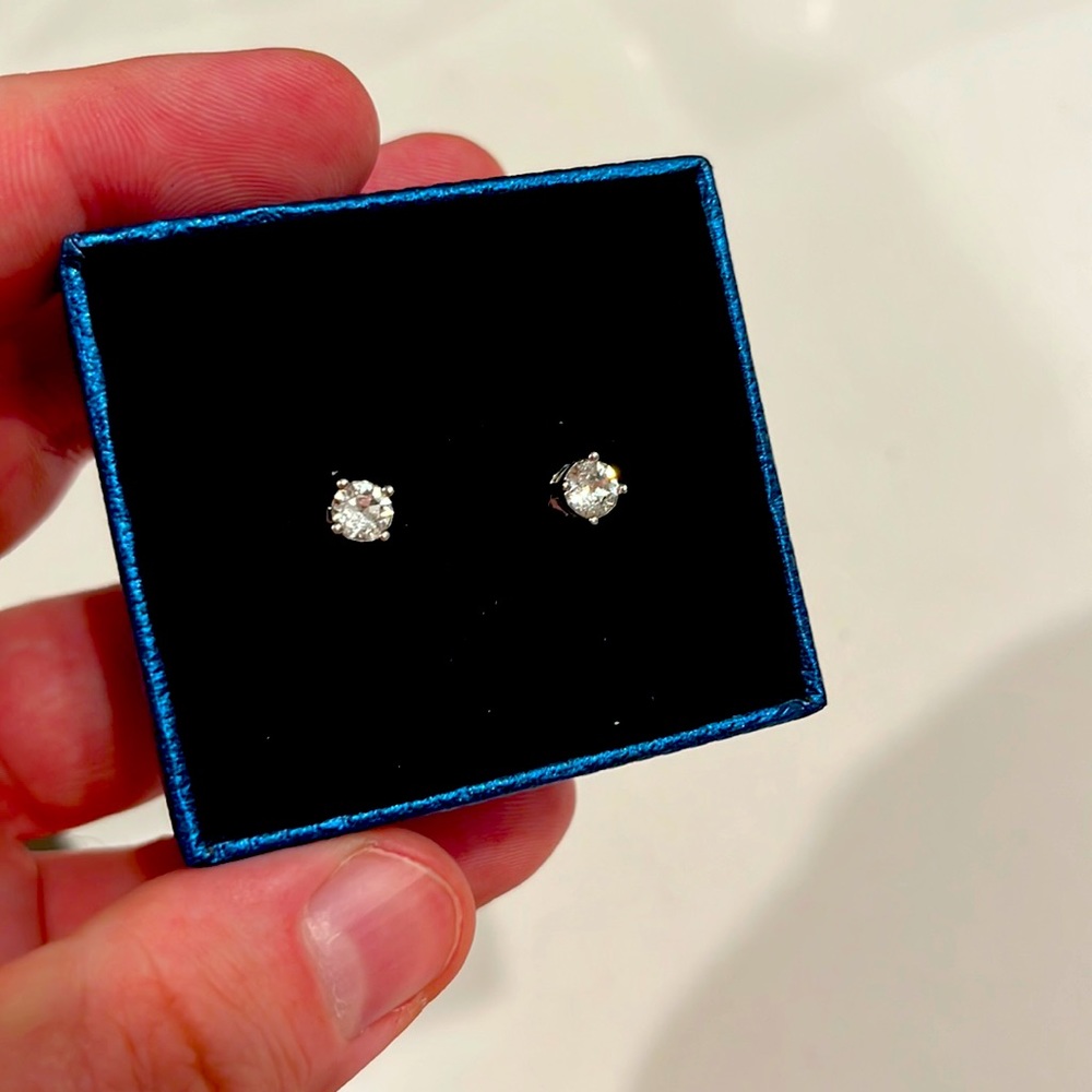CZ earrings sterling silver
